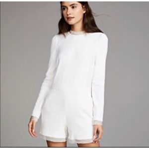 RACHEL ZOE - 'Vera' White Sequin Short Romper/Jumpsuit - Size 10 - NWT